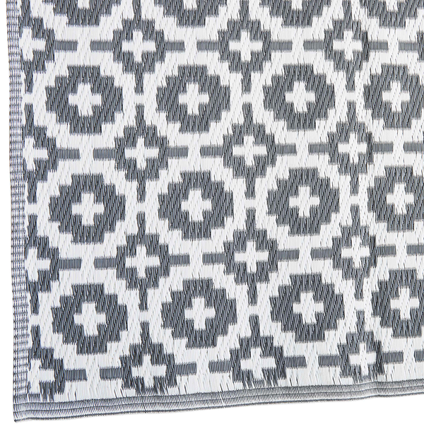 In-/Outdoorteppich COLOUR CLASH Mosaik - Polypropylen, davon mind. 20% recyceltes - Grau - 90 x 150 cm