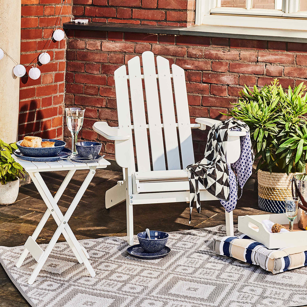 In-/ Outdoorteppich COLOUR CLASH Ethno I - Polypropylen / recyceltes Material - Grau - 118 x 180 cm