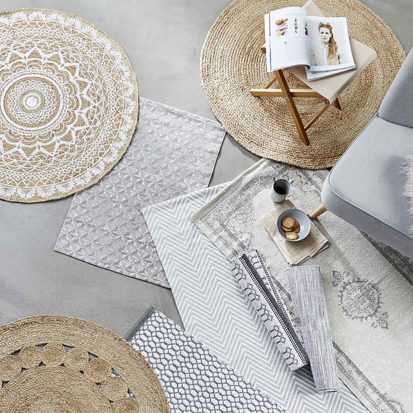 Läufer SILENT DANCER Vintage - Baumwolle - Hellgrau