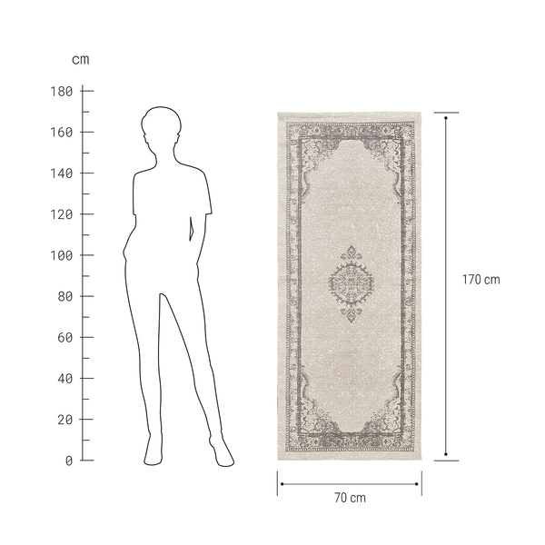 Läufer SILENT DANCER Vintage - Baumwolle - Hellgrau