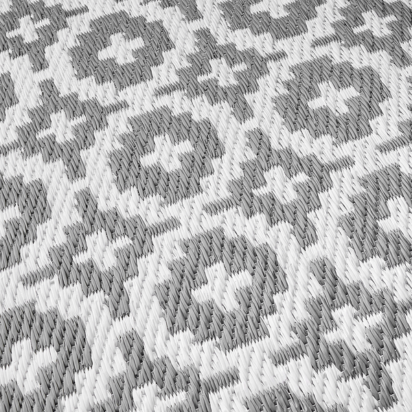 In-/ Outdoorteppich COLOUR CLASH Mosaik - Polypropylen / recyceltes Material - Grau