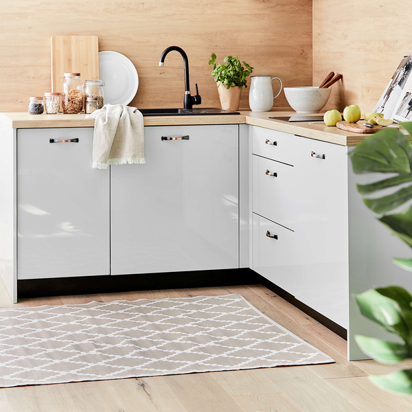 Outdoorteppich COLOUR CLASH Rauten II - Polypropylen - Natur - 90 x 150 cm