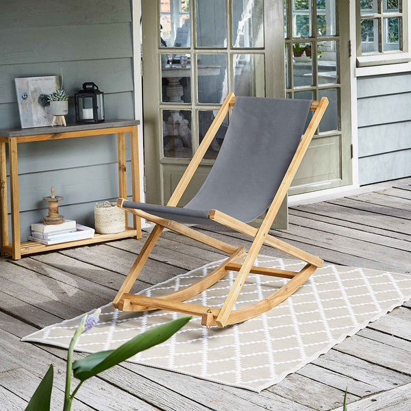 Outdoorteppich COLOUR CLASH Rauten II - Polypropylen - Natur - 118 x 180 cm
