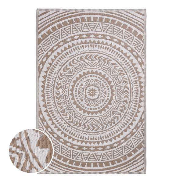 In-/ Outdoorteppich COLOUR CLASH Circles - Polypropylen - Beige
