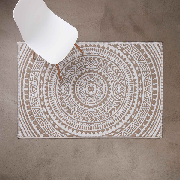 In-/ Outdoorteppich COLOUR CLASH Circles - Polypropylen - Beige