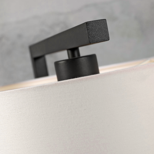 Tischleuchte Boston - Baumwollstoff / Eisen - 1-flammig - Beige