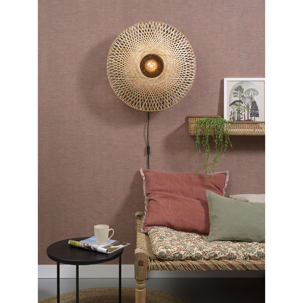 Wandleuchte Kalimantan - Bambus massiv / Eisen - 1-flammig - Durchmesser: 60 cm