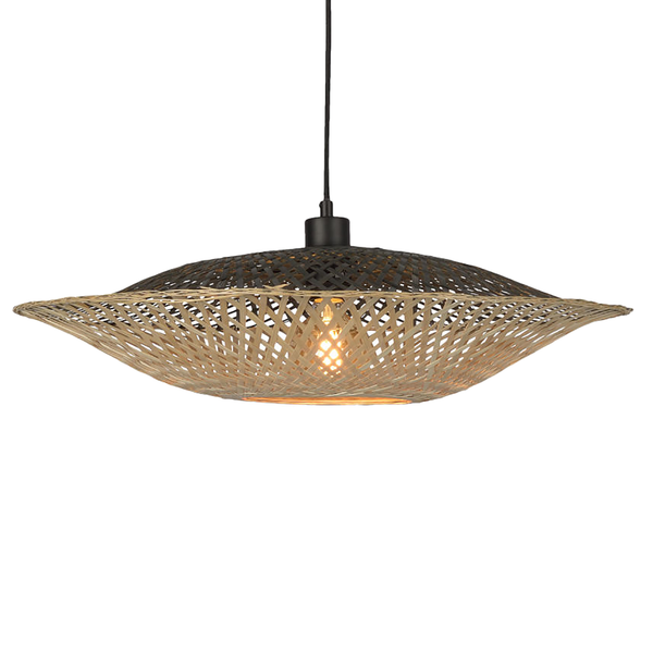Pendelleuchte Kalimantan - Bambus massiv / Eisen - 1-flammig - Durchmesser: 60 cm