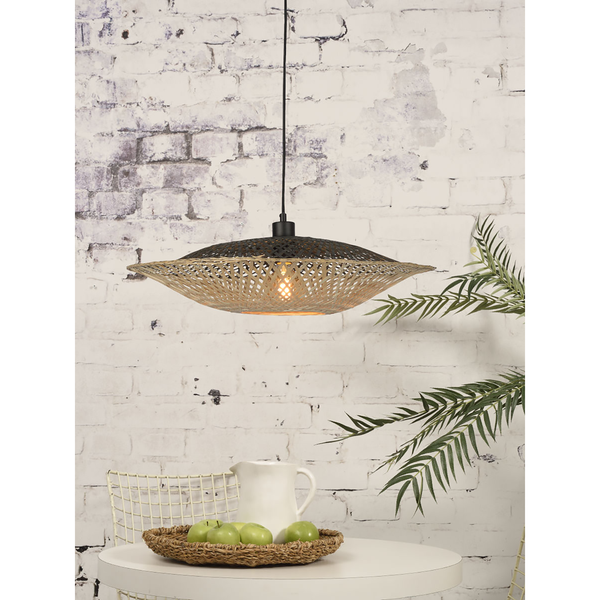 Pendelleuchte Kalimantan - Bambus massiv / Eisen - 1-flammig - Durchmesser: 60 cm