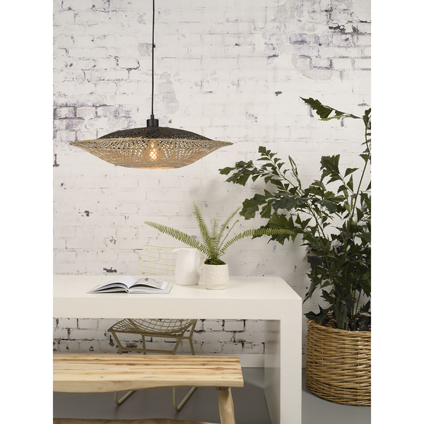 Pendelleuchte Kalimantan - Bambus massiv / Eisen - 1-flammig - Durchmesser: 60 cm