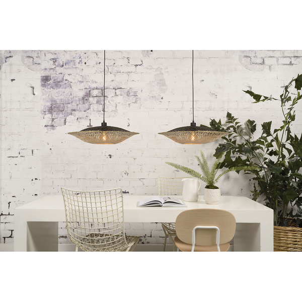 Pendelleuchte Kalimantan - Bambus massiv / Eisen - 1-flammig - Durchmesser: 60 cm