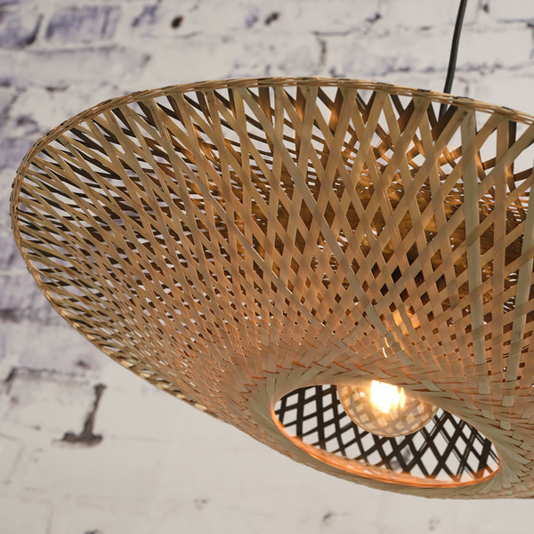 Pendelleuchte Kalimantan - Bambus massiv / Eisen - 1-flammig - Durchmesser: 60 cm