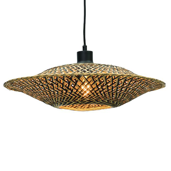 Pendelleuchte Bali - Bambus massiv / Eisen - 1-flammig - Durchmesser: 44 cm