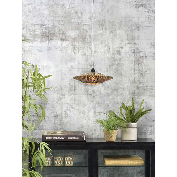 Pendelleuchte Bali - Bambus massiv / Eisen - 1-flammig - Durchmesser: 44 cm