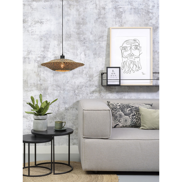 Pendelleuchte Bali - Bambus massiv / Eisen - 1-flammig - Durchmesser: 44 cm