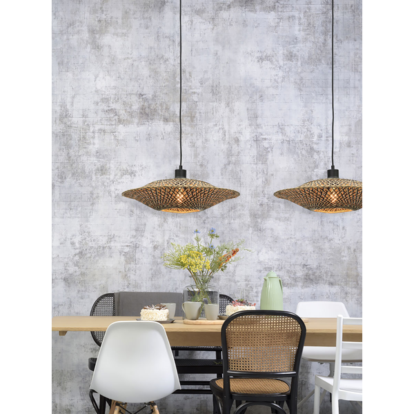 Pendelleuchte Bali - Bambus massiv / Eisen - 1-flammig - Durchmesser: 44 cm