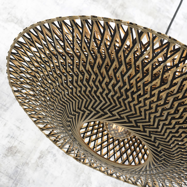 Pendelleuchte Bali - Bambus massiv / Eisen - 1-flammig - Durchmesser: 44 cm