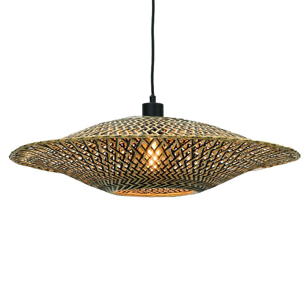 Pendelleuchte Bali - Bambus massiv / Eisen - 1-flammig - Durchmesser: 60 cm