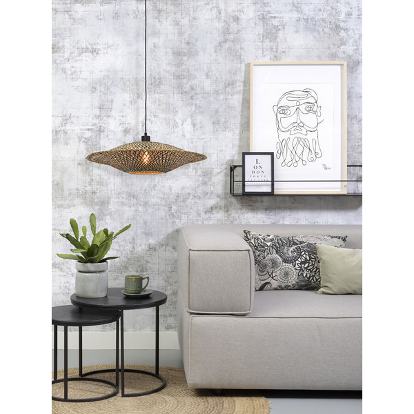 Pendelleuchte Bali - Bambus massiv / Eisen - 1-flammig - Durchmesser: 60 cm