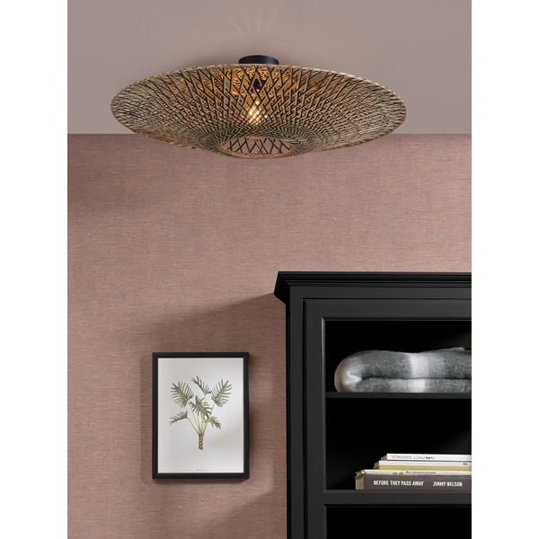 Deckenleuchte Bali - Bambus massiv / Eisen - 1-flammig - Durchmesser: 87 cm