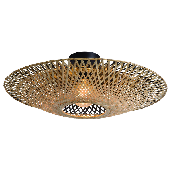 Deckenleuchte Kalimantan - Bambus massiv / Eisen - 1-flammig - Durchmesser: 44 cm