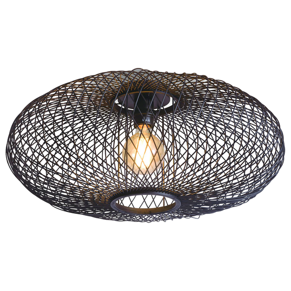 Deckenleuchte Cango - Bambus massiv / Eisen - 1-flammig - Schwarz