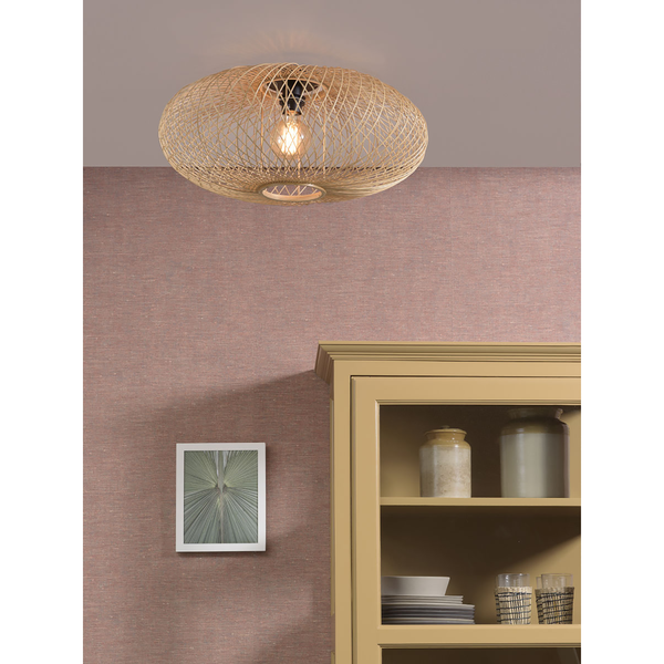 Deckenleuchte Cango - Bambus massiv / Eisen - 1-flammig - Beige