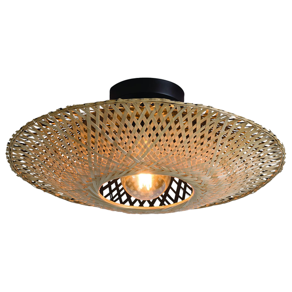 Deckenleuchte Kalimantan - Bambus massiv / Eisen - 1-flammig - Durchmesser: 87 cm