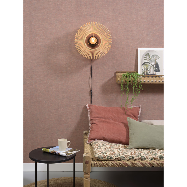 Wandleuchte Bromo II - Bambus massiv / Eisen - 1-flammig - Durchmesser: 40 cm
