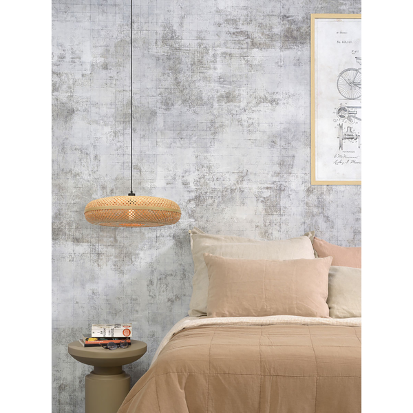 Pendelleuchte Palawan - Bambus massiv / Eisen - 1-flammig - Beige - Durchmesser: 60 cm