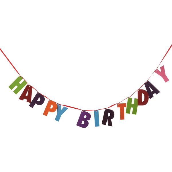 Girlande PARTY Happy Birthday - Polyester - Mehrfarbig