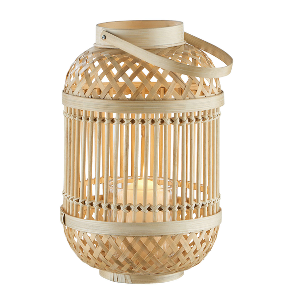 Laterne BAMBOO NIGHTS - Bambus / Glas - Beige