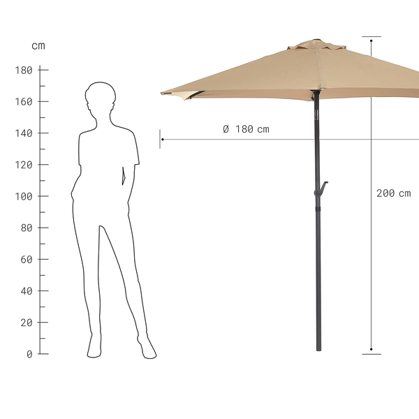 Sonnenschirm SIESTA - Aluminium / Polyester - Beige