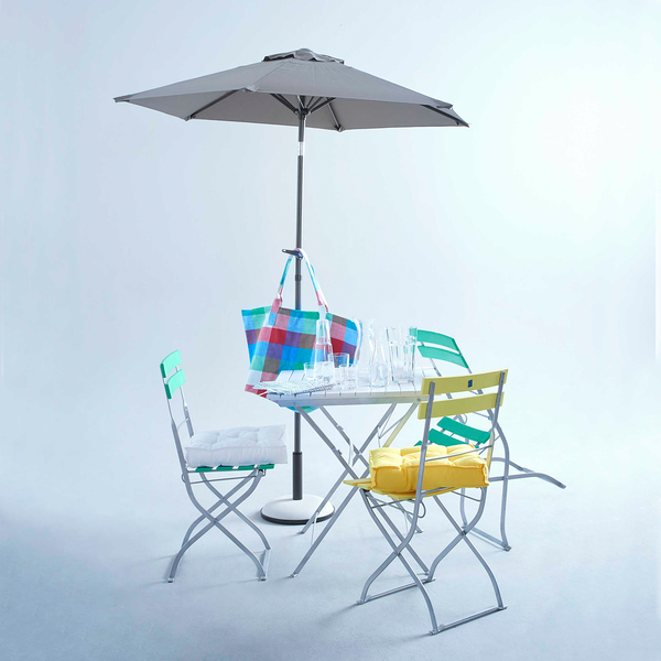 Sonnenschirm SIESTA - Aluminium / Polyester - Grau - Grau - Durchmesser: 250 cm