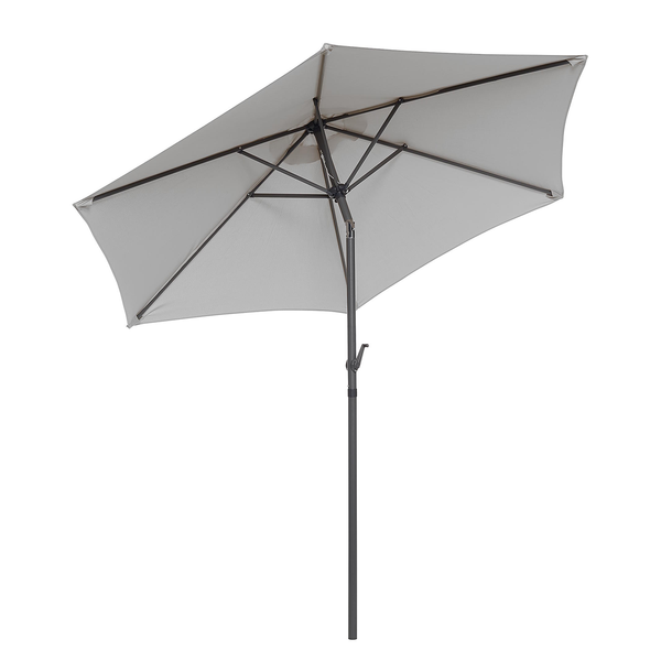 Sonnenschirm SIESTA - Aluminium / Polyester - Grau - Hellgrau - Durchmesser: 180 cm