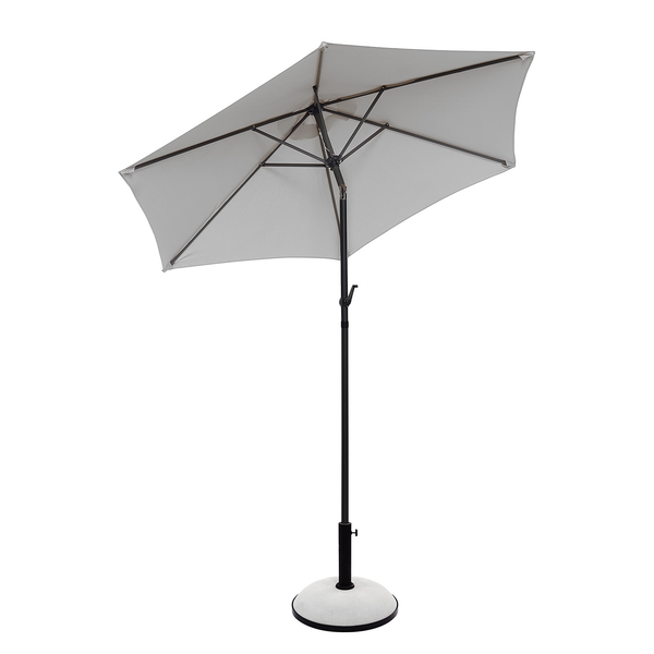 Sonnenschirm SIESTA - Aluminium / Polyester - Grau - Hellgrau - Durchmesser: 180 cm