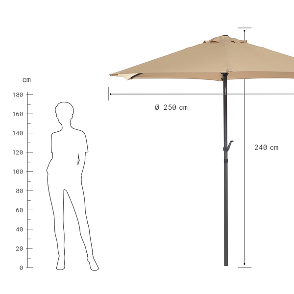 Sonnenschirm SIESTA - Aluminium / Polyester - Beige