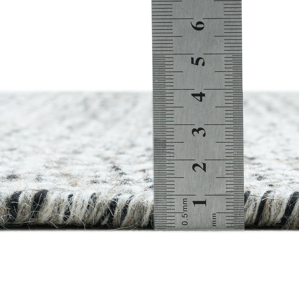 Wollteppich Trondheim IV - Schurwolle - Grau - 80 x 150 cm