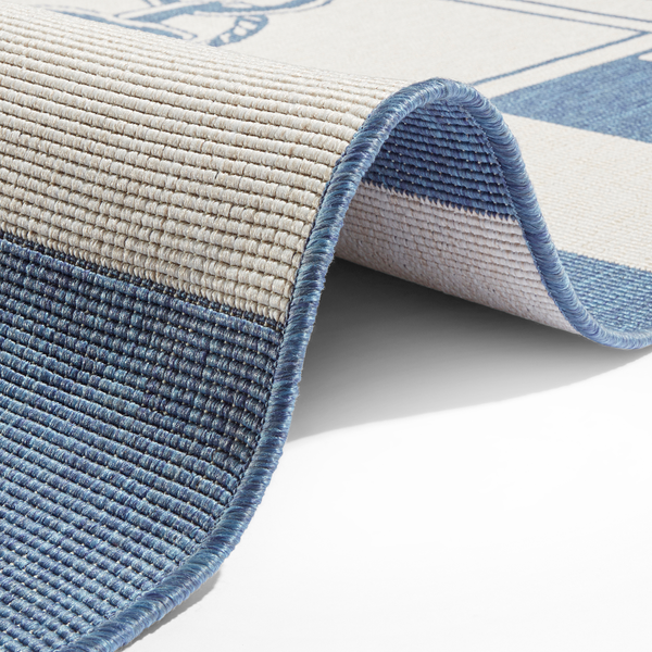 In-/Outdoor Wendeteppich Gandara - Polypropylen - Blau - 120 x 170 cm