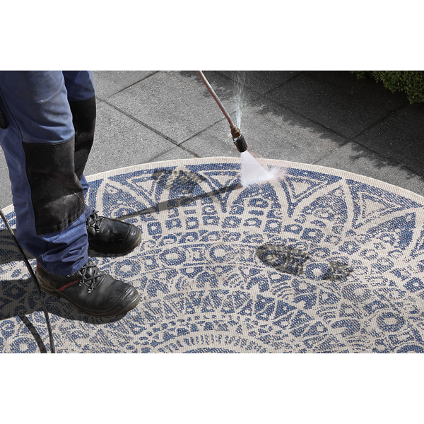 In-/Outdoor Wendeteppich Lilja - Polypropylen - Blau - Durchmesser: 140 cm