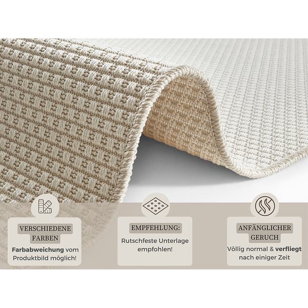 In-/ Outdoorläufer Nature 600 - Polypropylen - Weiß - 80 x 500 cm