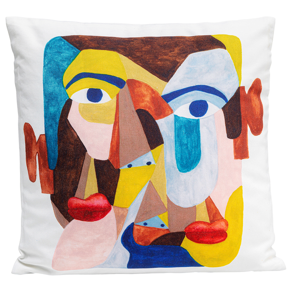 Dekokissen Artistic Face - Polyester - Mehrfarbig