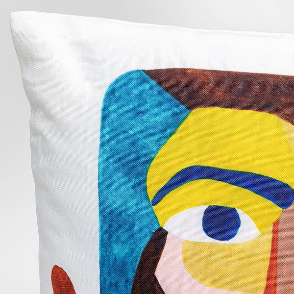 Dekokissen Artistic Face - Polyester - Mehrfarbig