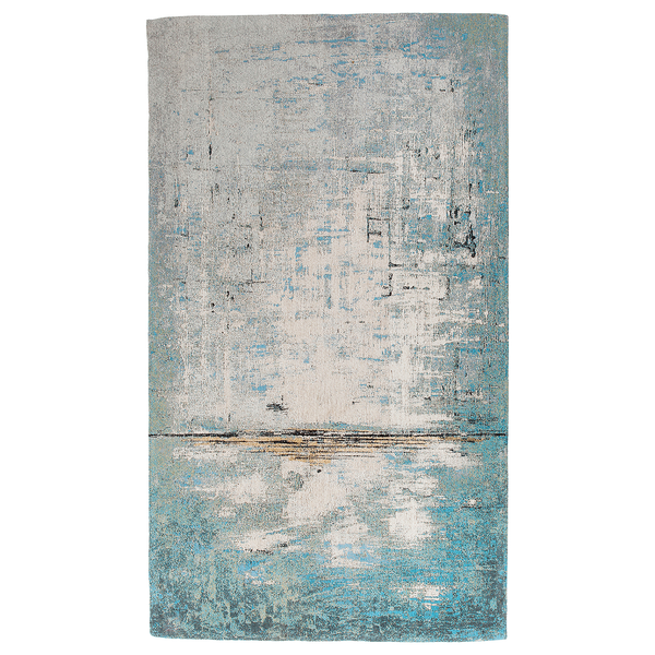 Kurzflorteppich Abstract - Baumwolle  / Polyester - Hellblau - 240 x 170 cm