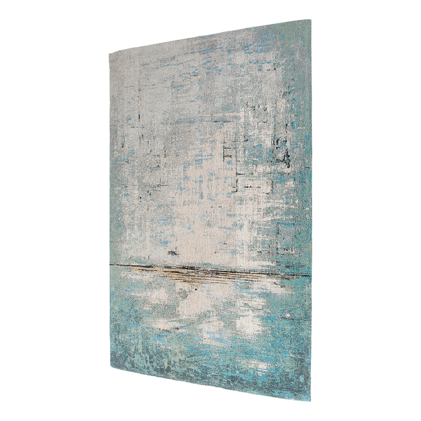 Kurzflorteppich Abstract - Baumwolle  / Polyester - Hellblau - 240 x 170 cm