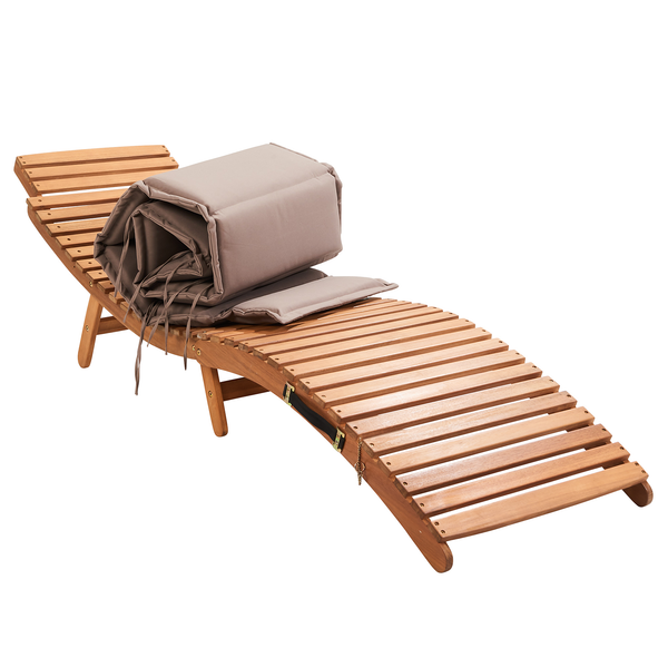 Gartenliege SUN WAVER - Akazie teilmassiv - Braun