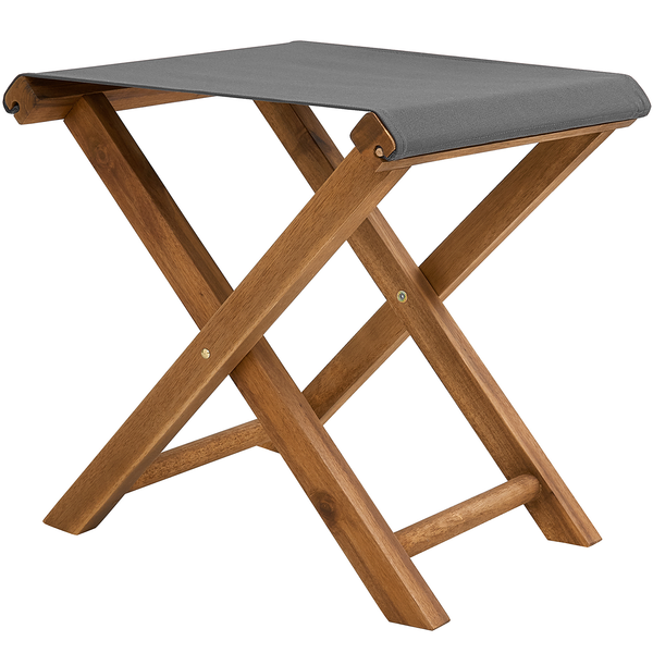Gartenhocker FISHERMAN - Akazienholz / Polyester - Natur / Grau