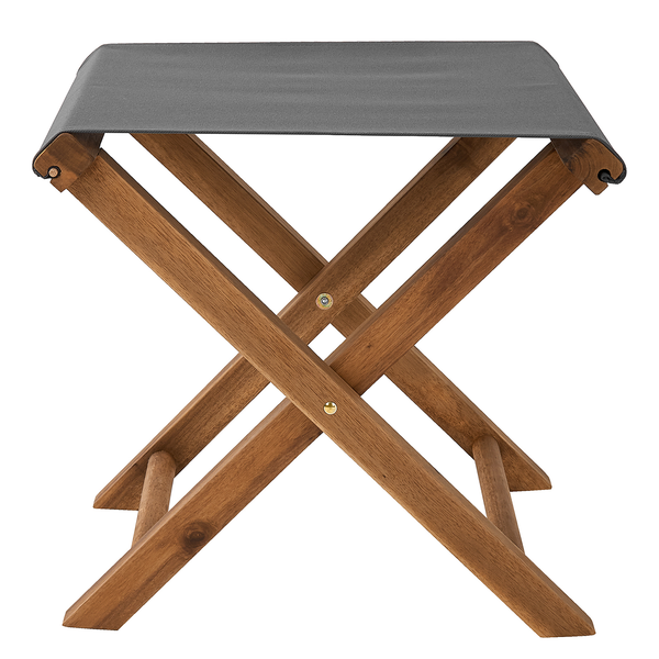 Gartenhocker FISHERMAN - Akazienholz / Polyester - Natur / Grau