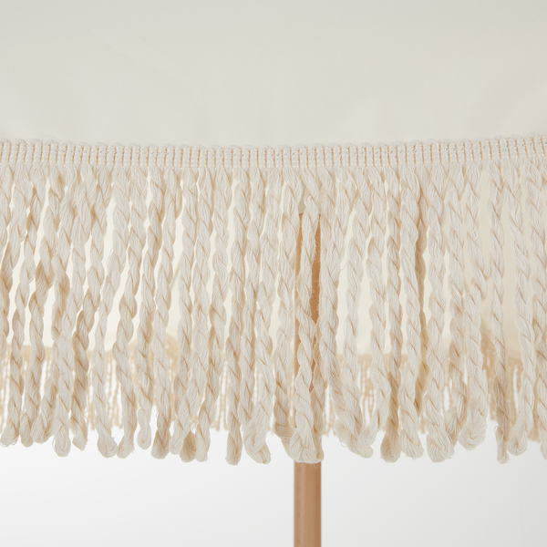 Strandschirm BOHO LOUNGE - Buche teilmassiv / Polyester - Creme - Beige