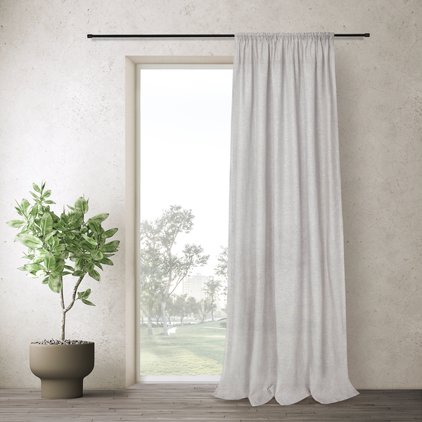 Fertiggardine Dante - Polyester / Leinen - Grau